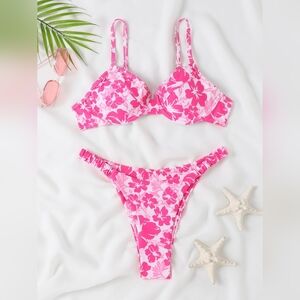 Floral Pink Bikini Set Nwot